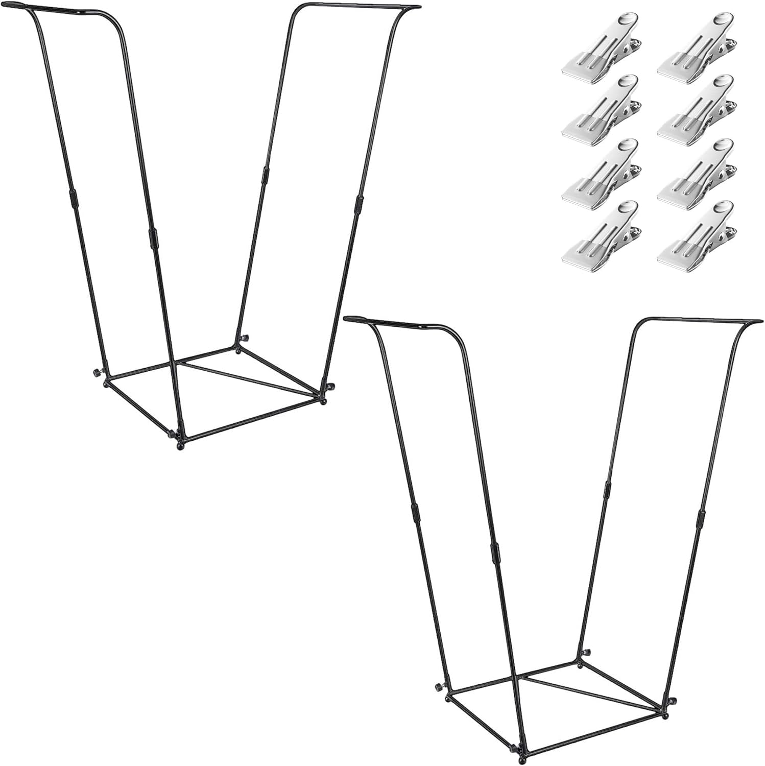 Metal Trash Bag Holder - Garbage Bag Holder Frame Holds 30-45 Gallon Bags-Multi-Use Outdoor Leaf Bag Stand for Yard Camping Garden Lawn Party Supplies (2 Pcs)